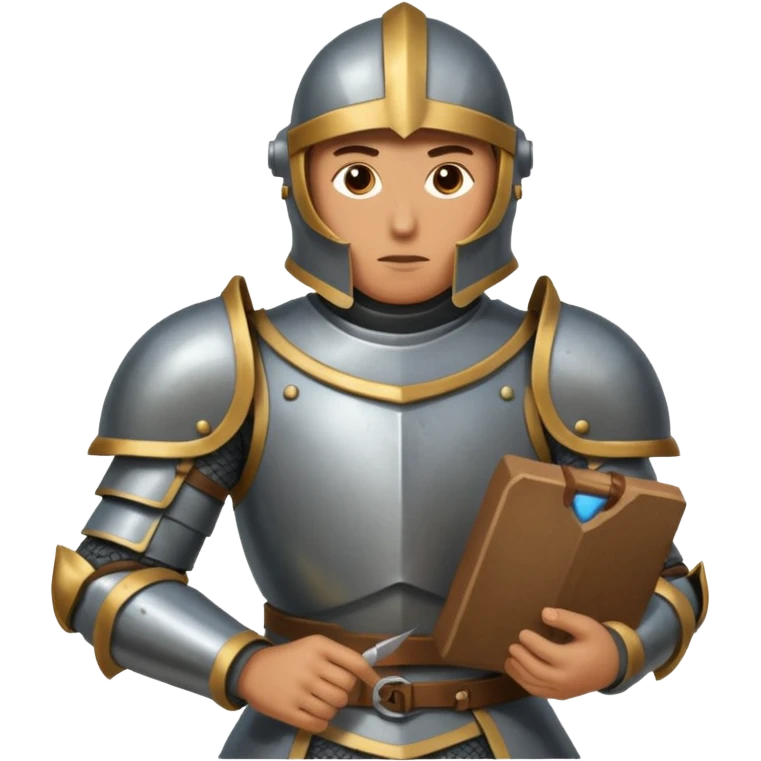 An emoji representing the ironman challenge event for an mmorpg player who crafts everything themselves the hard way, and does not buy or sell items in-game. emoji