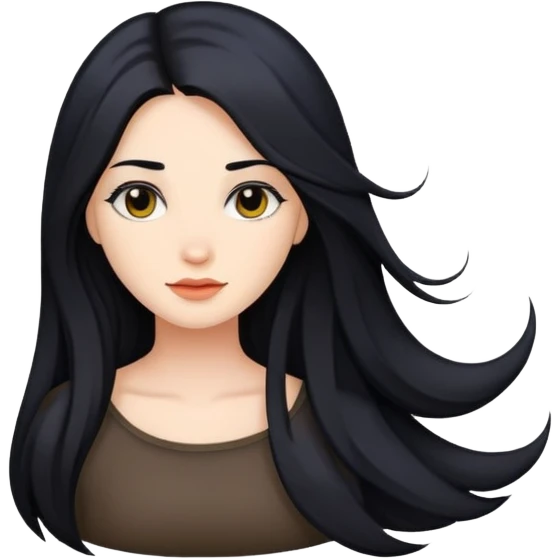 Female with black long hair emoji