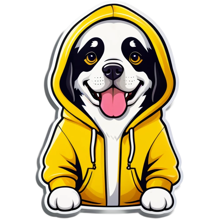 Dog in yellow hoodie  emoji