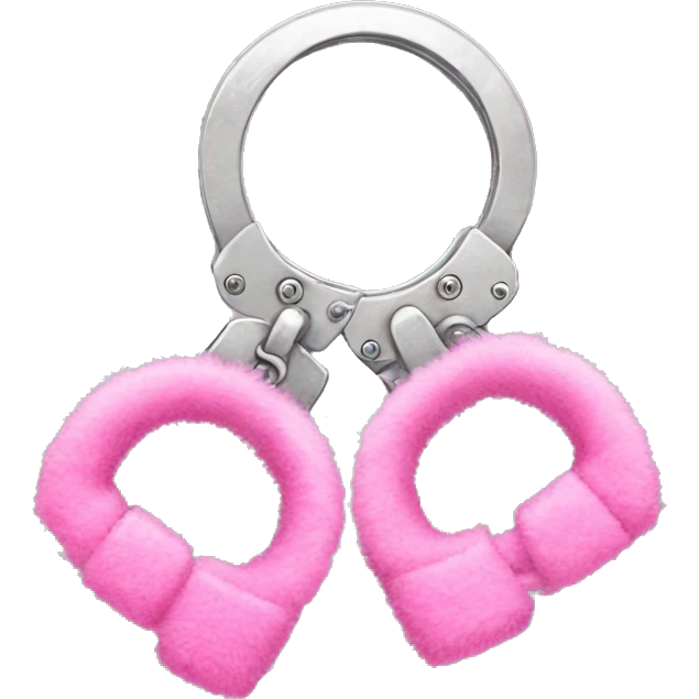 Fuzzy pink handcuffs  emoji