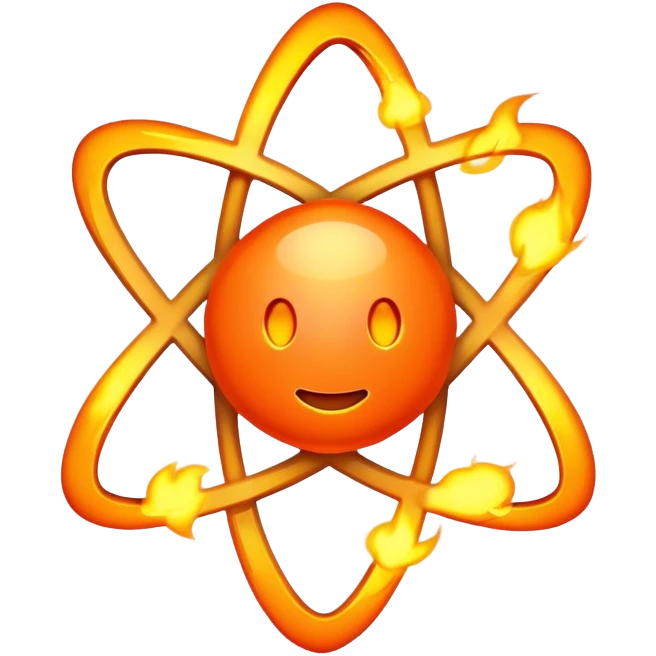 Atom on fire emoji