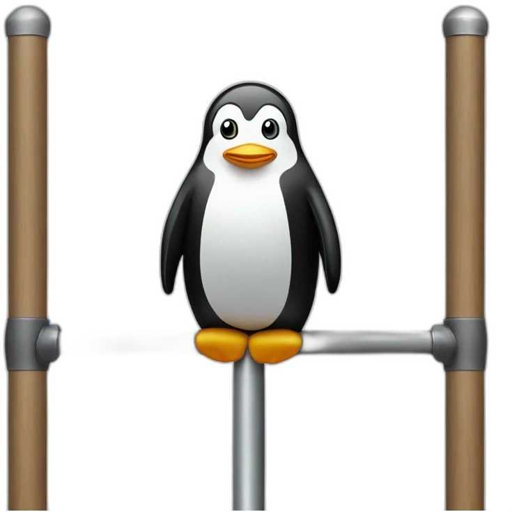 Pinguin on a pole bar emoji
