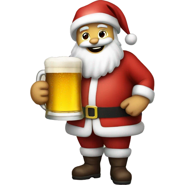 Santa with a beer emoji