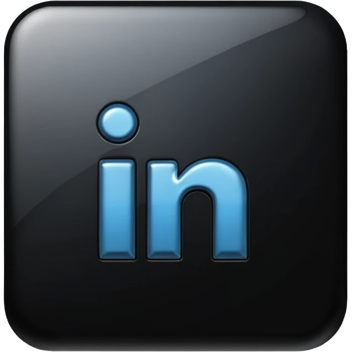 3d linkedin logo in black (the real Linkedin logo must be used) emoji