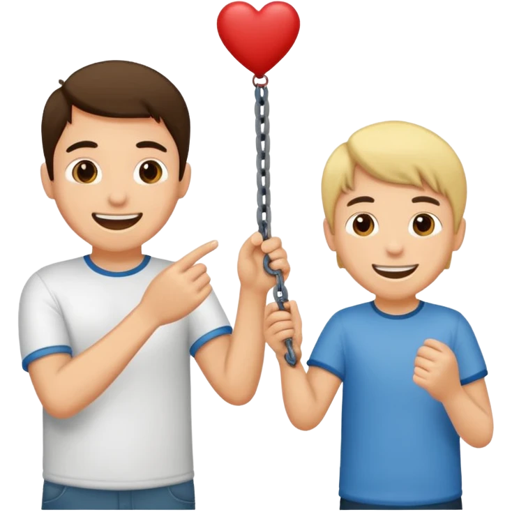 un niño pequeño y un hombre jugando al juego de tirar la soga (la soga blanca) emoji