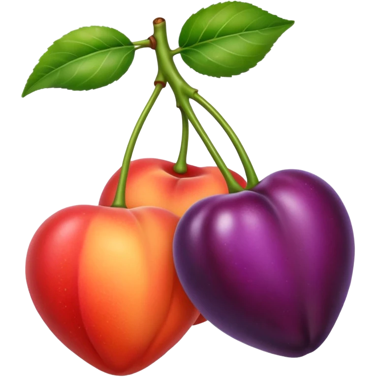 Cherries, peach and eggplant emoji emoji