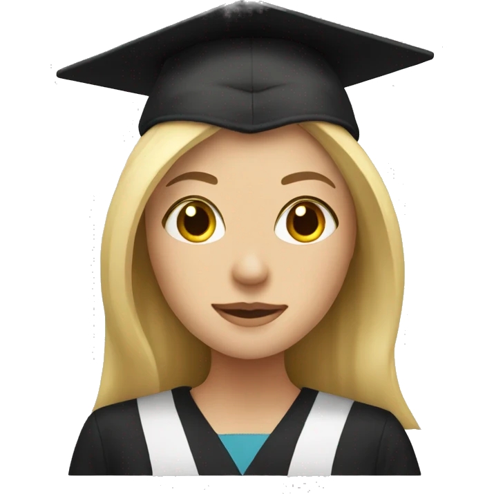 Blonde with a graduation cap emoji