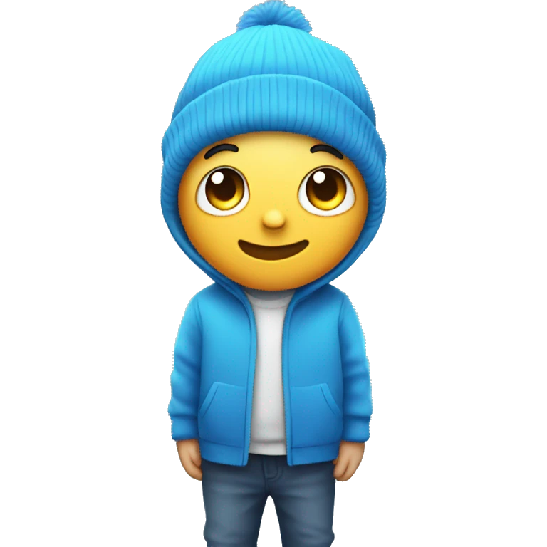 blue round squishy character with a blue beanie emoji