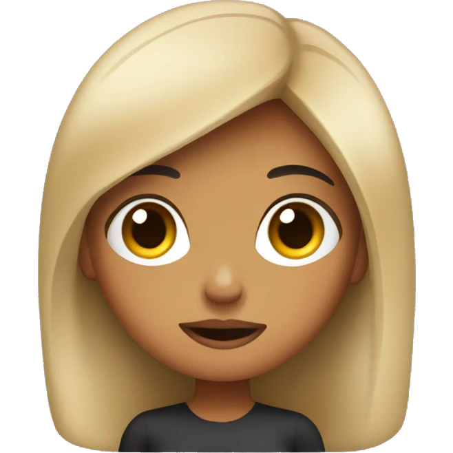 a black hair, tan skin girl disgusted  emoji