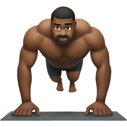 fat white guy doing push ups emoji
