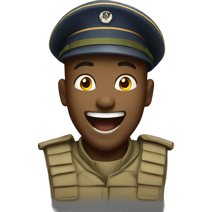 Soldier laughing out loud emoji
