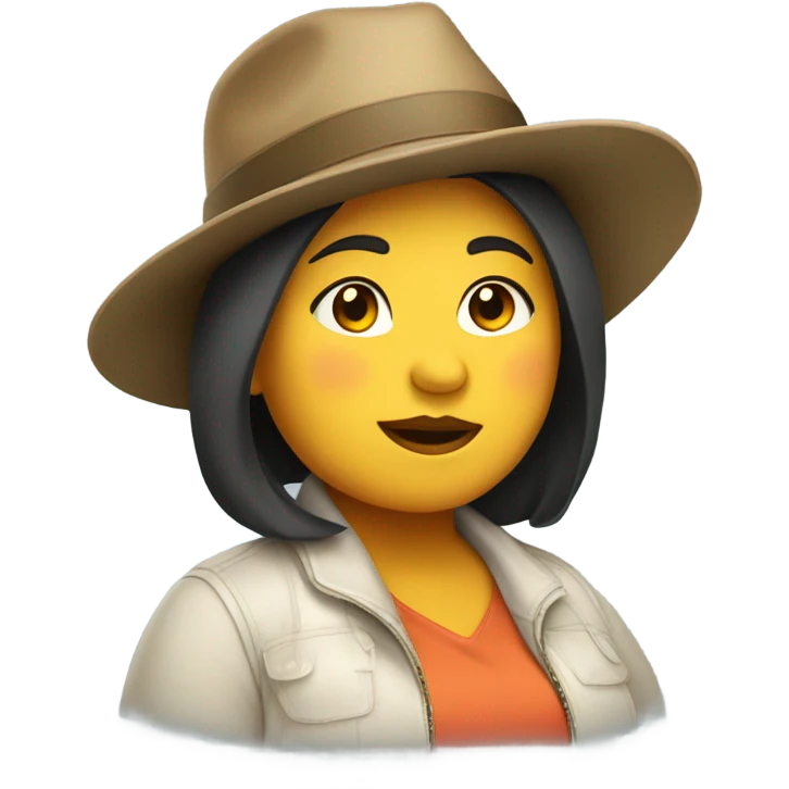 Fat girl with hat emoji