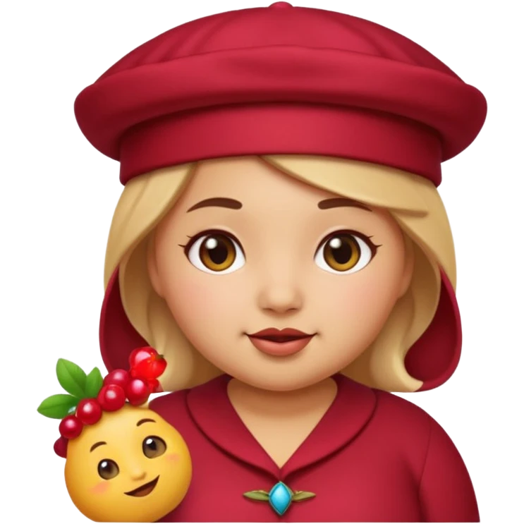 Cute emoji female chubby with a berry she is tan and moroccan  emoji