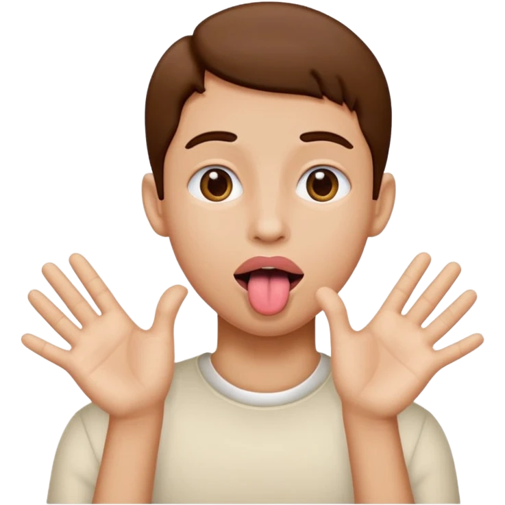 face with tongue out with hands to the side  emoji
