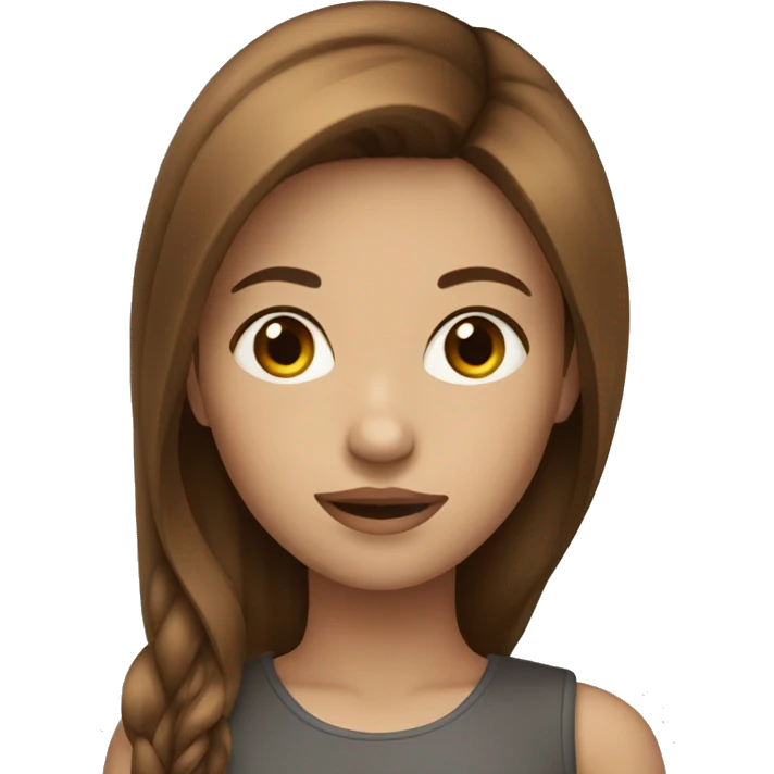 girl with stylish brown hairs emoji