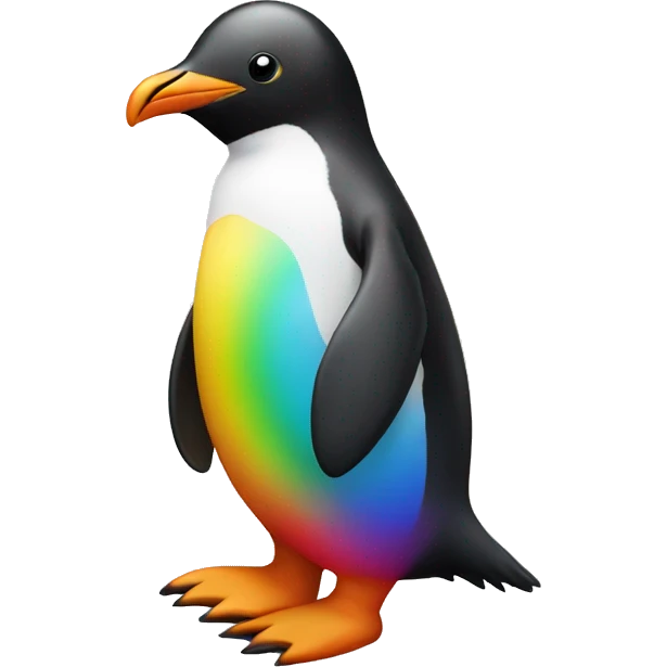 Rainbow penguin emoji