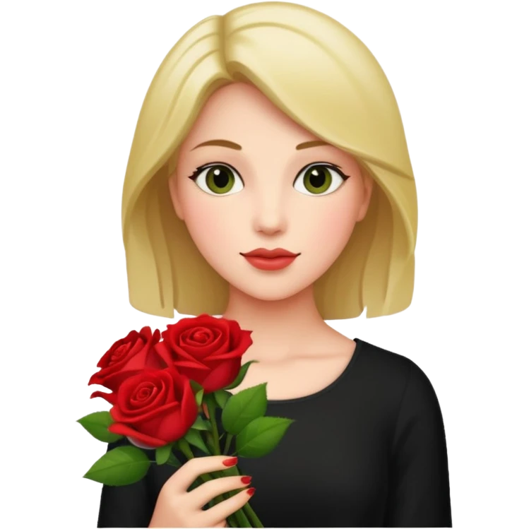 Woman holding rose bouquet

























 emoji
