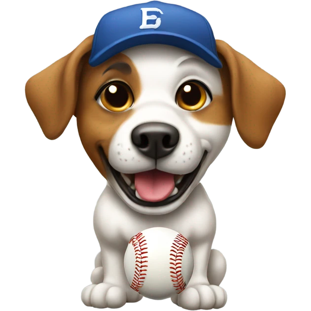 Dog playing g baseball  emoji