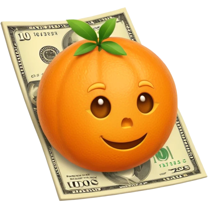 money bill colored orange emoji