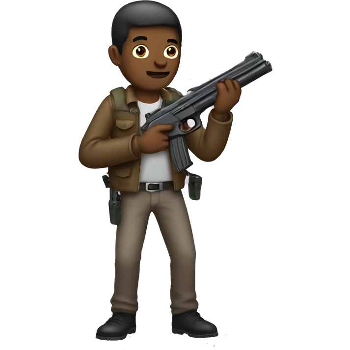 Man holding toy gun emoji