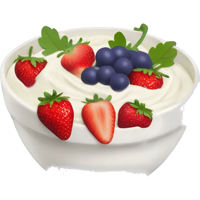 yoghurt bowl with grapes and strawberries  emoji