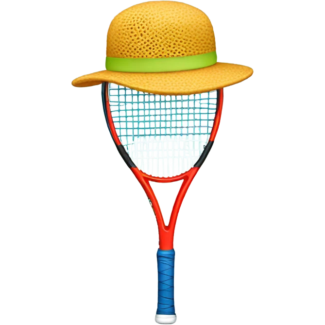 Tennis racket with a hat emoji