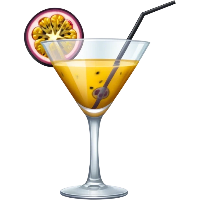 Cocktail with half passionfruit in glass emoji