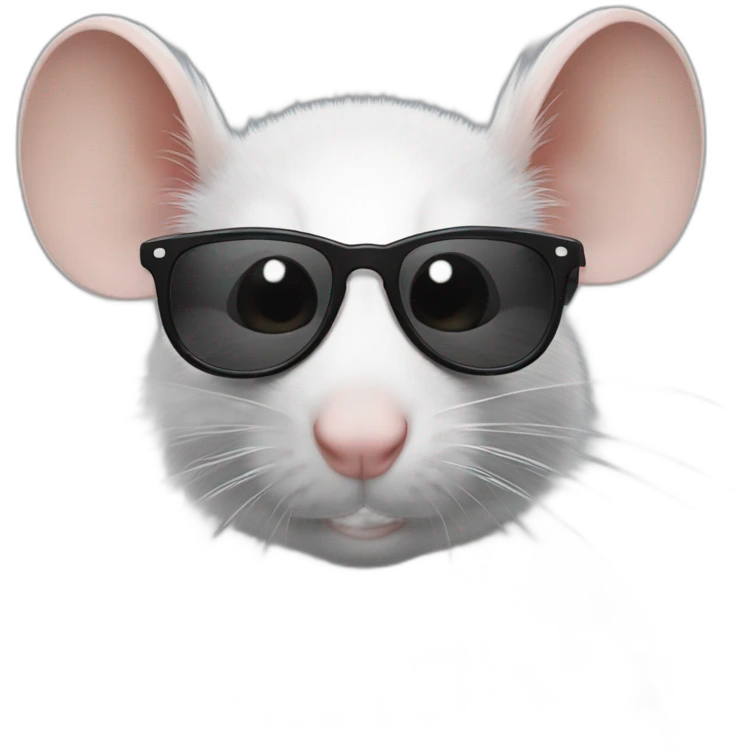 Un rat avec des lunettes et avec des cheveux noirs emoji