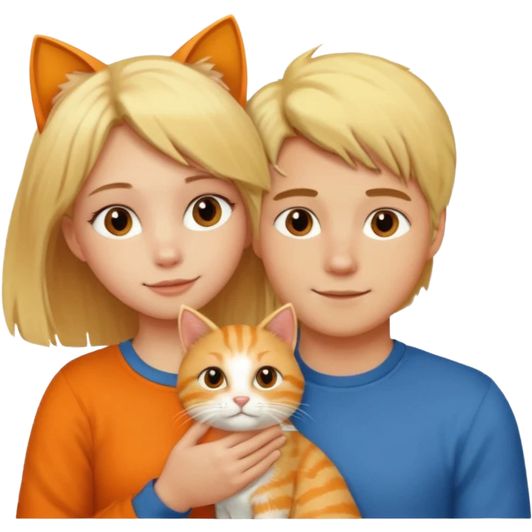 blond-hair-girl-and-blond-hair-man-and-orange-cat emoji