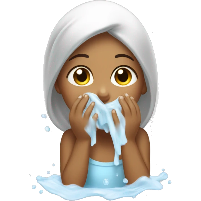 girl washes her face emoji