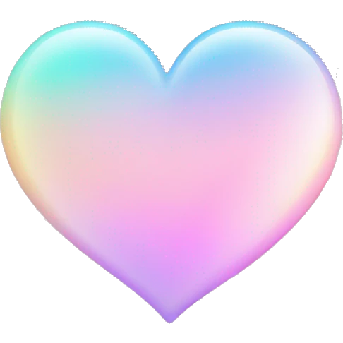 Iridescent gradient pastel heart emoji