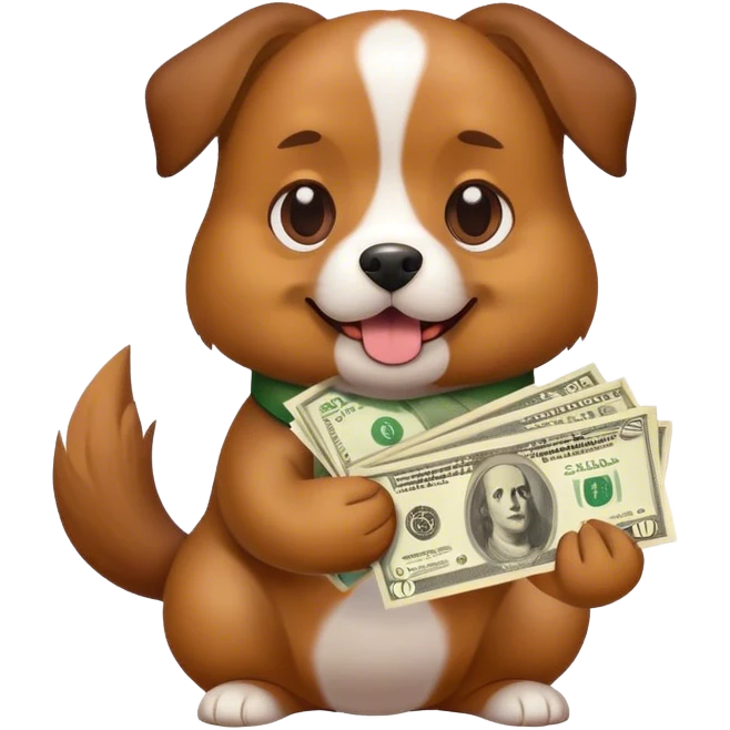 Dog with money emoji