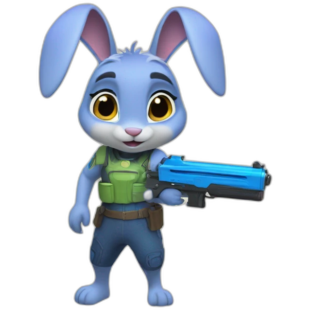 judy hopps holding a watergun emoji