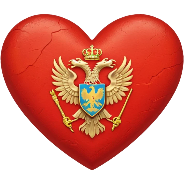 heart shape with Montenegro flag design, bold and clear, no text, emoji style emoji