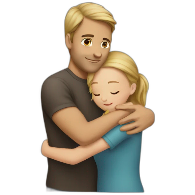 Man hugging girl emoji