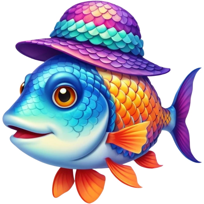 Fish with cool hat emoji
