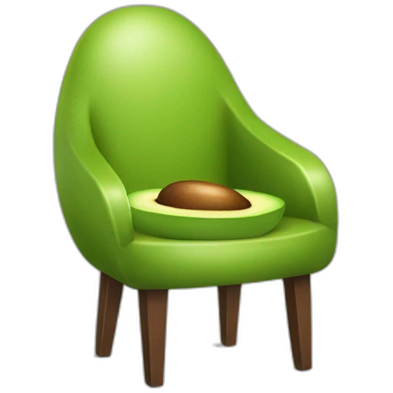 silla con forma de aguacate emoji