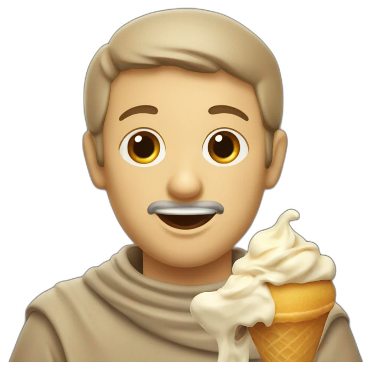 Francis of Assisi eating gelato emoji