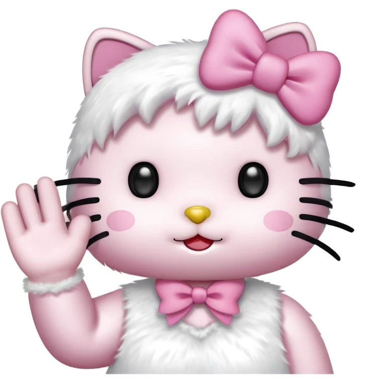 Hello Kitty qui dit coucou emoji
