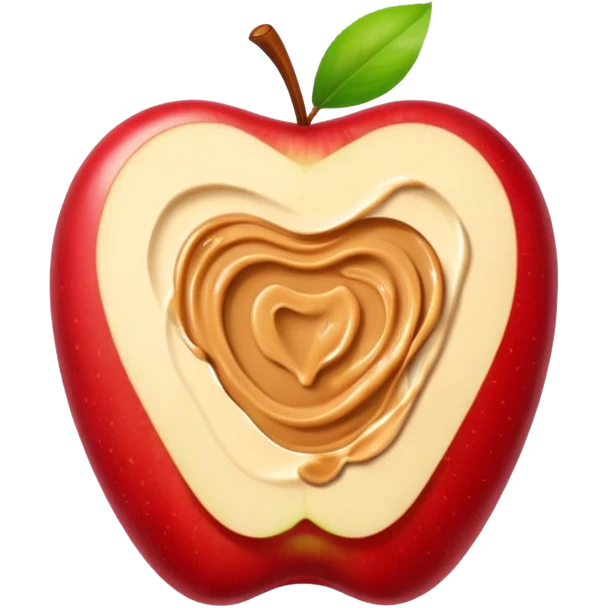 sliced apple with peanutbutter emoji