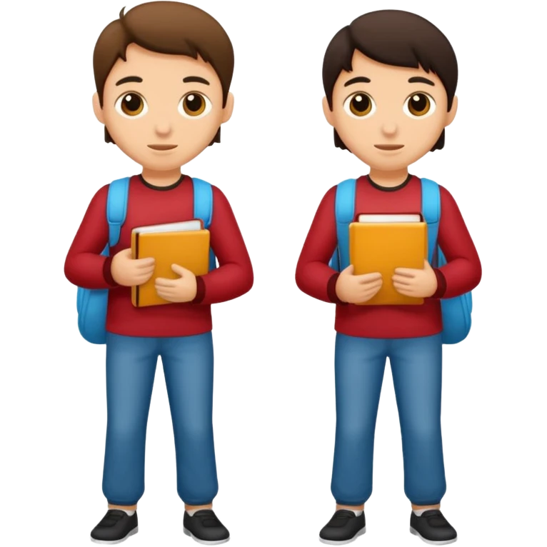 dos estudiantes cuerpo completo emoji