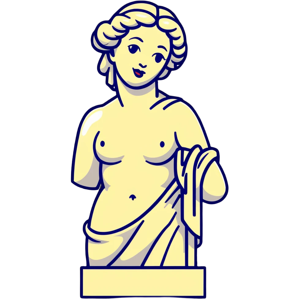 Venus de Milo statue sticking out her tongue emoji
