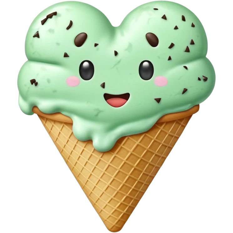 Heart made of mint chip ice cream  emoji