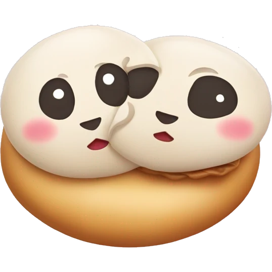 Two bao buns in love emoji