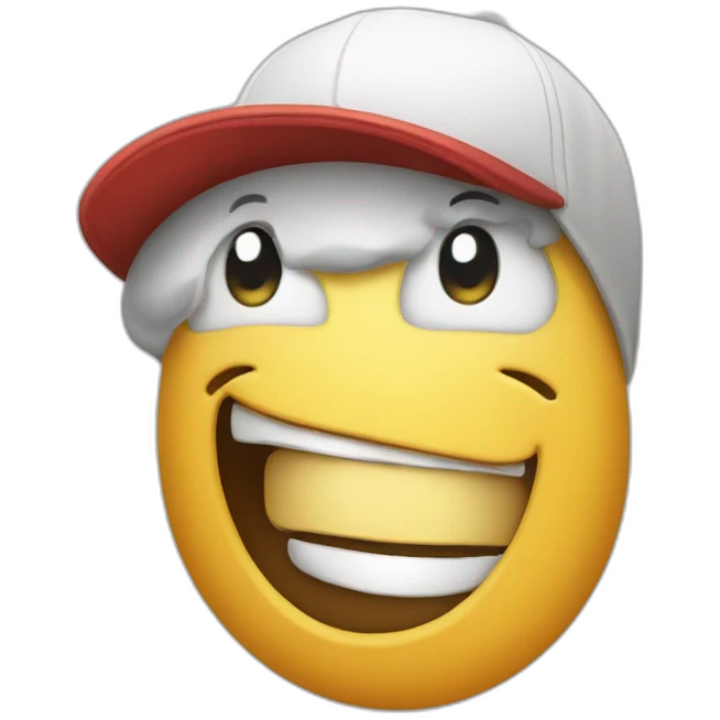 big smile with a baseball cap emoji