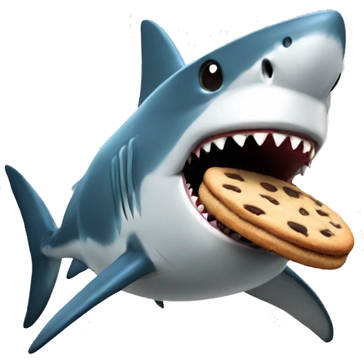 Shark eating a cookie  emoji
