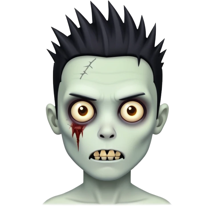 zombie boy with spikey black hair emoji