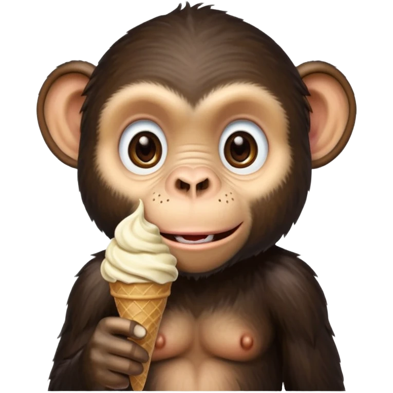 Chimpanzee with icecream cone  emoji