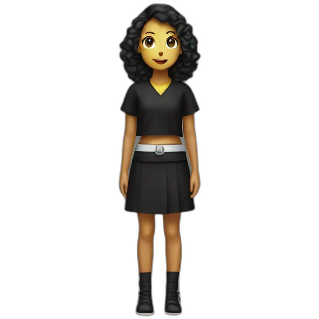 Karaté girl ceinture noir emoji