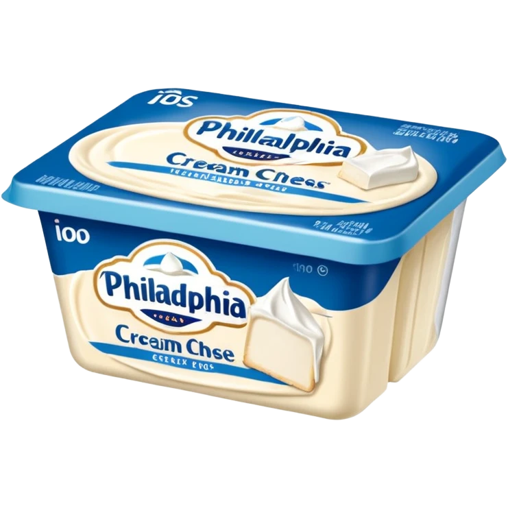 a block of PHILADELPHIA Cream Cheese with the packaging emoji